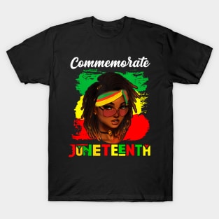 Juneteenth Afro Woman Black Queen African American T-Shirt